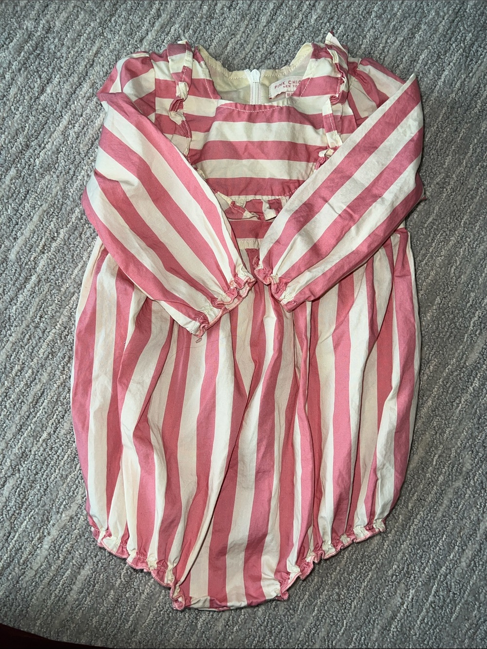 Pink Chicken Eileen Striped Baby Bubble Romper 18-24M